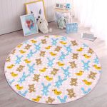 - RealHomes Dijital Baskılı Kaymaz Tabanlı Comfort Çocuk Odası Yuvarlak Halı - Realhomes  Ayıcık Tavşan Ve Ördek Desenli Çocuk & Genç Odası Makinede Yıkanabilir Kaymaz Tabanlı Yuvarlak Çocuk Halısı Realhomes