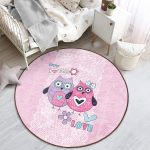 - RealHomes Dijital Baskılı Kaymaz Tabanlı Comfort Çocuk Odası Yuvarlak Halı - Realhomes Baykuş Resimli Çocuk & Genç Odası Makinede Yıkanabilir Kaymaz Tabanlı Yuvarlak Çocuk Halısı Realhomes
