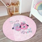 - RealHomes Dijital Baskılı Kaymaz Tabanlı Comfort Çocuk Odası Yuvarlak Halı - Realhomes Baykuş Resimli Çocuk & Genç Odası Makinede Yıkanabilir Kaymaz Tabanlı Yuvarlak Çocuk Halısı Realhomes