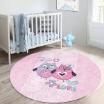 - RealHomes Dijital Baskılı Kaymaz Tabanlı Comfort Çocuk Odası Yuvarlak Halı - Realhomes Baykuş Resimli Çocuk & Genç Odası Makinede Yıkanabilir Kaymaz Tabanlı Yuvarlak Çocuk Halısı Realhomes