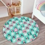 - RealHomes Dijital Baskılı Kaymaz Tabanlı Comfort Çocuk Odası Yuvarlak Halı - Realhomes  Penguen Temalı Çocuk & Genç Odası Makinede Yıkanabilir Kaymaz Tabanlı Yuvarlak Çocuk Halısı Realhomes