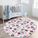 - RealHomes Dijital Baskılı Kaymaz Tabanlı Comfort Çocuk Odası Yuvarlak Halı - Realhomes  Rengarenk Orman Hayvanları Motifli Çocuk & Genç Odası Makinede Yıkanabilir Kaymaz Tabanlı Yuvarlak Çocuk Halısı Realhomes