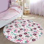 - RealHomes Dijital Baskılı Kaymaz Tabanlı Comfort Çocuk Odası Yuvarlak Halı - Realhomes  Rengarenk Orman Hayvanları Motifli Çocuk & Genç Odası Makinede Yıkanabilir Kaymaz Tabanlı Yuvarlak Çocuk Halısı Realhomes
