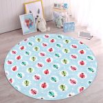 - RealHomes Dijital Baskılı Kaymaz Tabanlı Comfort Çocuk Odası Yuvarlak Halı - Realhomes  Rengarenk Uğur Böcekleri Desenli Çocuk & Genç Odası Makinede Yıkanabilir Kaymaz Tabanlı Yuvarlak Çocuk Halısı Realhomes