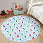 - RealHomes Dijital Baskılı Kaymaz Tabanlı Comfort Çocuk Odası Yuvarlak Halı - Realhomes  Rengarenk Uğur Böcekleri Desenli Çocuk & Genç Odası Makinede Yıkanabilir Kaymaz Tabanlı Yuvarlak Çocuk Halısı Realhomes