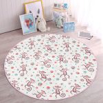 - RealHomes Dijital Baskılı Kaymaz Tabanlı Comfort Çocuk Odası Yuvarlak Halı - Realhomes  Neşeli Maymunlar Temalı Çocuk & Genç Odası Makinede Yıkanabilir Kaymaz Tabanlı Yuvarlak Çocuk Halısı Realhomes