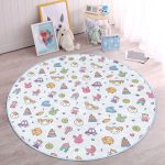 - RealHomes Dijital Baskılı Kaymaz Tabanlı Comfort Çocuk Odası Yuvarlak Halı - Realhomes  Bebek Oyuncakları Motifli Çocuk & Genç Odası Makinede Yıkanabilir Kaymaz Tabanlı Yuvarlak Çocuk Halısı Realhomes