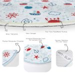 - RealHomes Dijital Baskılı Kaymaz Tabanlı Comfort Çocuk Odası Yuvarlak Halı - Realhomes  Denizci Temalı Çocuk & Genç Odası Makinede Yıkanabilir Kaymaz Tabanlı Yuvarlak Çocuk Halısı Realhomes