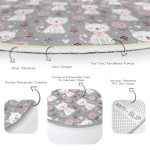 - RealHomes Dijital Baskılı Kaymaz Tabanlı Comfort Çocuk Odası Yuvarlak Halı - Realhomes  Uyuyan Kedi Desenli Çocuk & Genç Odası Makinede Yıkanabilir Kaymaz Tabanlı Yuvarlak Çocuk Halısı Realhomes