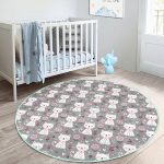 - RealHomes Dijital Baskılı Kaymaz Tabanlı Comfort Çocuk Odası Yuvarlak Halı - Realhomes  Uyuyan Kedi Desenli Çocuk & Genç Odası Makinede Yıkanabilir Kaymaz Tabanlı Yuvarlak Çocuk Halısı Realhomes