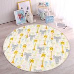 - RealHomes Dijital Baskılı Kaymaz Tabanlı Comfort Çocuk Odası Yuvarlak Halı - Realhomes  Sevimli Orman Hayvanları Desenli Çocuk & Genç Odası Makinede Yıkanabilir Kaymaz Tabanlı Yuvarlak Çocuk Halısı Realhomes