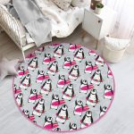 - RealHomes Dijital Baskılı Kaymaz Tabanlı Comfort Çocuk Odası Yuvarlak Halı - Realhomes  Penguen Desenli Çocuk & Genç Odası Makinede Yıkanabilir Kaymaz Tabanlı Yuvarlak Çocuk Halısı Realhomes