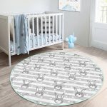 - RealHomes Dijital Baskılı Kaymaz Tabanlı Comfort Çocuk Odası Yuvarlak Halı - Realhomes  Gri Tavşan Motifli Çocuk & Genç Odası Makinede Yıkanabilir Kaymaz Tabanlı Yuvarlak Çocuk Halısı Realhomes