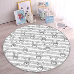 - RealHomes Dijital Baskılı Kaymaz Tabanlı Comfort Çocuk Odası Yuvarlak Halı - Realhomes  Gri Tavşan Motifli Çocuk & Genç Odası Makinede Yıkanabilir Kaymaz Tabanlı Yuvarlak Çocuk Halısı Realhomes