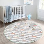 - RealHomes Dijital Baskılı Kaymaz Tabanlı Comfort Çocuk Odası Yuvarlak Halı - Realhomes  Atkılı Sevimli Hayvanlar Temalı Çocuk & Genç Odası Makinede Yıkanabilir Kaymaz Tabanlı Yuvarlak Çocuk Halısı Realhomes