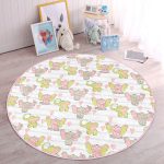 - RealHomes Dijital Baskılı Kaymaz Tabanlı Comfort Çocuk Odası Yuvarlak Halı - Realhomes Sevimli Fil Motifli Çocuk & Genç Odası Makinede Yıkanabilir Kaymaz Tabanlı Yuvarlak Çocuk Halısı Realhomes