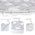 - RealHomes Dijital Baskılı Kaymaz Tabanlı Comfort Çocuk Odası Yuvarlak Halı - Realhomes  Puanlı Gri Zeminde Koyun Desenli Çocuk & Genç Odası Makinede Yıkanabilir Kaymaz Tabanlı Yuvarlak Çocuk Halısı Realhomes