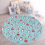 - RealHomes Dijital Baskılı Kaymaz Tabanlı Comfort Çocuk Odası Yuvarlak Halı - Realhomes  Atkı Ve Bereli Penguen Temalı Çocuk & Genç Odası Makinede Yıkanabilir Kaymaz Tabanlı Yuvarlak Çocuk Halısı Realhomes