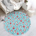 - RealHomes Dijital Baskılı Kaymaz Tabanlı Comfort Çocuk Odası Yuvarlak Halı - Realhomes  Atkı Ve Bereli Penguen Temalı Çocuk & Genç Odası Makinede Yıkanabilir Kaymaz Tabanlı Yuvarlak Çocuk Halısı Realhomes