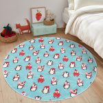 - RealHomes Dijital Baskılı Kaymaz Tabanlı Comfort Çocuk Odası Yuvarlak Halı - Realhomes  Atkı Ve Bereli Penguen Temalı Çocuk & Genç Odası Makinede Yıkanabilir Kaymaz Tabanlı Yuvarlak Çocuk Halısı Realhomes