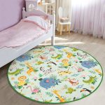 - RealHomes Dijital Baskılı Kaymaz Tabanlı Comfort Çocuk Odası Yuvarlak Halı - Realhomes  Sevimli Orman Hayvanları Desenli Çocuk & Genç Odası Makinede Yıkanabilir Kaymaz Tabanlı Yuvarlak Çocuk Halısı Realhomes