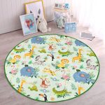 - RealHomes Dijital Baskılı Kaymaz Tabanlı Comfort Çocuk Odası Yuvarlak Halı - Realhomes  Sevimli Orman Hayvanları Desenli Çocuk & Genç Odası Makinede Yıkanabilir Kaymaz Tabanlı Yuvarlak Çocuk Halısı Realhomes
