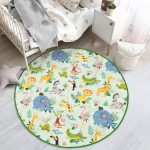 - RealHomes Dijital Baskılı Kaymaz Tabanlı Comfort Çocuk Odası Yuvarlak Halı - Realhomes  Sevimli Orman Hayvanları Desenli Çocuk & Genç Odası Makinede Yıkanabilir Kaymaz Tabanlı Yuvarlak Çocuk Halısı Realhomes