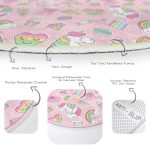 - RealHomes Dijital Baskılı Kaymaz Tabanlı Comfort Çocuk Odası Yuvarlak Halı - Realhomes  Unicorn Pasta Ve Kalp Desenli Çocuk & Genç Odası Makinede Yıkanabilir Kaymaz Tabanlı Yuvarlak Çocuk Halısı Realhomes