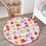- RealHomes Dijital Baskılı Kaymaz Tabanlı Comfort Çocuk Odası Yuvarlak Halı - Realhomes  Rengarenk Fil Desenli Çocuk & Genç Odası Makinede Yıkanabilir Kaymaz Tabanlı Yuvarlak Çocuk Halısı Realhomes