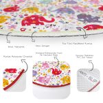 - RealHomes Dijital Baskılı Kaymaz Tabanlı Comfort Çocuk Odası Yuvarlak Halı - Realhomes  Rengarenk Fil Desenli Çocuk & Genç Odası Makinede Yıkanabilir Kaymaz Tabanlı Yuvarlak Çocuk Halısı Realhomes