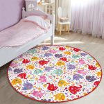 - RealHomes Dijital Baskılı Kaymaz Tabanlı Comfort Çocuk Odası Yuvarlak Halı - Realhomes  Rengarenk Fil Desenli Çocuk & Genç Odası Makinede Yıkanabilir Kaymaz Tabanlı Yuvarlak Çocuk Halısı Realhomes