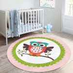 - RealHomes Dijital Baskılı Kaymaz Tabanlı Comfort Çocuk Odası Yuvarlak Halı - Realhomes  Baykuş Desenli Çocuk & Genç Odası Makinede Yıkanabilir Kaymaz Tabanlı Yuvarlak Çocuk Halısı Realhomes