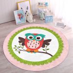 - RealHomes Dijital Baskılı Kaymaz Tabanlı Comfort Çocuk Odası Yuvarlak Halı - Realhomes  Baykuş Desenli Çocuk & Genç Odası Makinede Yıkanabilir Kaymaz Tabanlı Yuvarlak Çocuk Halısı Realhomes