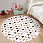 - RealHomes Dijital Baskılı Kaymaz Tabanlı Comfort Çocuk Odası Yuvarlak Halı - Realhomes Renkli Kalp Desenli Çocuk & Genç Odası Makinede Yıkanabilir Kaymaz Tabanlı Yuvarlak Çocuk Halısı Realhomes