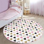 - RealHomes Dijital Baskılı Kaymaz Tabanlı Comfort Çocuk Odası Yuvarlak Halı - Realhomes Renkli Kalp Desenli Çocuk & Genç Odası Makinede Yıkanabilir Kaymaz Tabanlı Yuvarlak Çocuk Halısı Realhomes