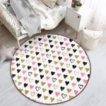 - RealHomes Dijital Baskılı Kaymaz Tabanlı Comfort Çocuk Odası Yuvarlak Halı - Realhomes Renkli Kalp Desenli Çocuk & Genç Odası Makinede Yıkanabilir Kaymaz Tabanlı Yuvarlak Çocuk Halısı Realhomes