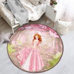 - RealHomes Dijital Baskılı Kaymaz Tabanlı Comfort Çocuk Odası Yuvarlak Halı - Realhomes  Prenses Girl Desenli Çocuk & Genç Odası Makinede Yıkanabilir Kaymaz Tabanlı Yuvarlak Çocuk Halısı Realhomes