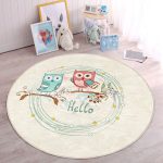 - RealHomes Dijital Baskılı Kaymaz Tabanlı Comfort Çocuk Odası Yuvarlak Halı - Realhomes  Baykuş Desenli Çocuk & Genç Odası Makinede Yıkanabilir Kaymaz Tabanlı Yuvarlak Çocuk Halısı Realhomes