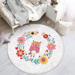- RealHomes Dijital Baskılı Kaymaz Tabanlı Comfort Çocuk Odası Yuvarlak Halı - Realhomes Baykuş Resimli Çocuk & Genç Odası Makinede Yıkanabilir Kaymaz Tabanlı Yuvarlak Çocuk Halısı Realhomes