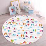 - RealHomes Dijital Baskılı Kaymaz Tabanlı Comfort Çocuk Odası Yuvarlak Halı - Realhomes  Renkli Kuş Temalı Çocuk & Genç Odası Makinede Yıkanabilir Kaymaz Tabanlı Yuvarlak Çocuk Halısı Realhomes