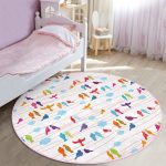 - RealHomes Dijital Baskılı Kaymaz Tabanlı Comfort Çocuk Odası Yuvarlak Halı - Realhomes  Renkli Kuş Temalı Çocuk & Genç Odası Makinede Yıkanabilir Kaymaz Tabanlı Yuvarlak Çocuk Halısı Realhomes