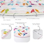 - RealHomes Dijital Baskılı Kaymaz Tabanlı Comfort Çocuk Odası Yuvarlak Halı - Realhomes  Renkli Kuş Temalı Çocuk & Genç Odası Makinede Yıkanabilir Kaymaz Tabanlı Yuvarlak Çocuk Halısı Realhomes