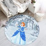 - RealHomes Dijital Baskılı Kaymaz Tabanlı Comfort Çocuk Odası Yuvarlak Halı - Realhomes  Cinderella Prenses Çocuk & Genç Odası Makinede Yıkanabilir Kaymaz Tabanlı Yuvarlak Çocuk Halısı Realhomes