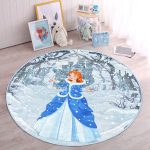 - RealHomes Dijital Baskılı Kaymaz Tabanlı Comfort Çocuk Odası Yuvarlak Halı - Realhomes  Cinderella Prenses Çocuk & Genç Odası Makinede Yıkanabilir Kaymaz Tabanlı Yuvarlak Çocuk Halısı Realhomes
