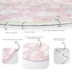 - RealHomes Dijital Baskılı Kaymaz Tabanlı Comfort Çocuk Odası Yuvarlak Halı - Realhomes  Pembe Puan Temalı Kuğu Motifli Çocuk & Genç Odası Makinede Yıkanabilir Kaymaz Tabanlı Yuvarlak Çocuk Halısı Realhomes