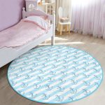 - RealHomes Dijital Baskılı Kaymaz Tabanlı Comfort Çocuk Odası Yuvarlak Halı - Realhomes  Mavi Beyaz Denizci Çocuk & Genç Odası Makinede Yıkanabilir Kaymaz Tabanlı Yuvarlak Çocuk Halısı Realhomes