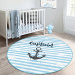 - RealHomes Dijital Baskılı Kaymaz Tabanlı Comfort Çocuk Odası Yuvarlak Halı - Realhomes  Denizci Motifli Çocuk & Genç Odası Makinede Yıkanabilir Kaymaz Tabanlı Yuvarlak Çocuk Halısı Realhomes