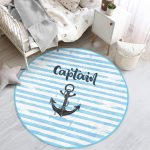 - RealHomes Dijital Baskılı Kaymaz Tabanlı Comfort Çocuk Odası Yuvarlak Halı - Realhomes  Denizci Motifli Çocuk & Genç Odası Makinede Yıkanabilir Kaymaz Tabanlı Yuvarlak Çocuk Halısı Realhomes