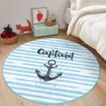 - RealHomes Dijital Baskılı Kaymaz Tabanlı Comfort Çocuk Odası Yuvarlak Halı - Realhomes  Denizci Motifli Çocuk & Genç Odası Makinede Yıkanabilir Kaymaz Tabanlı Yuvarlak Çocuk Halısı Realhomes