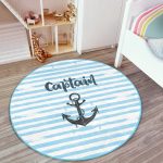 - RealHomes Dijital Baskılı Kaymaz Tabanlı Comfort Çocuk Odası Yuvarlak Halı - Realhomes  Denizci Motifli Çocuk & Genç Odası Makinede Yıkanabilir Kaymaz Tabanlı Yuvarlak Çocuk Halısı Realhomes